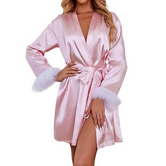 Ekouaer Women Silky Satin Robe Wedding Bridal Party Bride Bridesmaid Robes Kimono Dressing Gowns