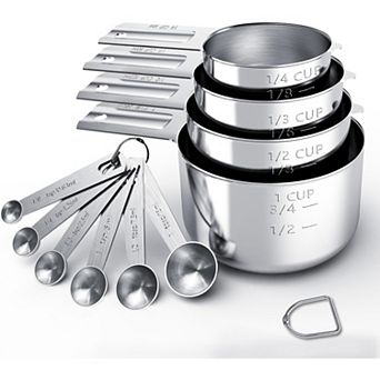 Stainless Steel Measuring Cups Spoons Set, Cups and Spoons,Kitchen Gadgets for Cooking & Baking (10)