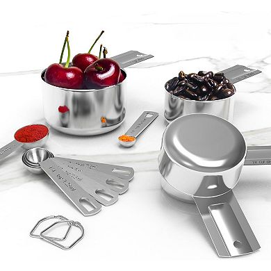 Stainless Steel Measuring Cups Spoons Set, Cups and Spoons,Kitchen Gadgets for Cooking & Baking (10)