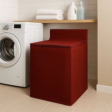 Burgundy Washing Machine Cover Zippered Dust Proof Fits Most Washers