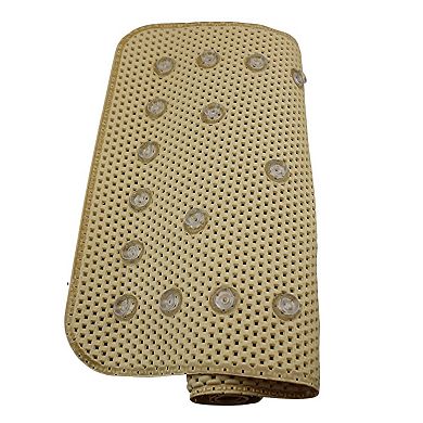 Beige Anti Slip Waffle Bath Mat Cushioned Shower Rug 27.5x16 Inch