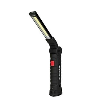 Magnetic Rechargeable COB LED Work Light Folding Flashlight Red Small Light