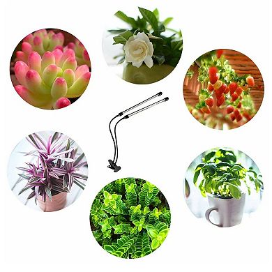 Dual Head LED Grow Light Gooseneck Dimmable Plant Lamp Indoor