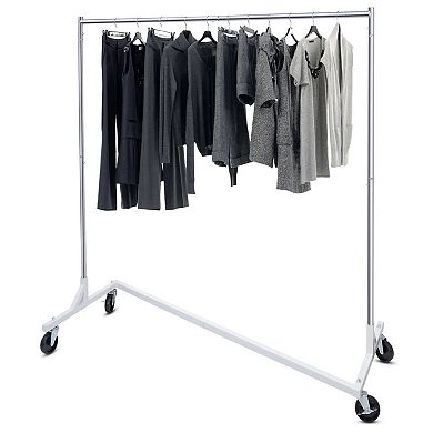 Heavy Duty Rolling Clothes Rack Metal Garment Rack with Wheels 220 lbs