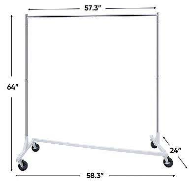 Heavy Duty Rolling Clothes Rack Metal Garment Rack with Wheels 220 lbs