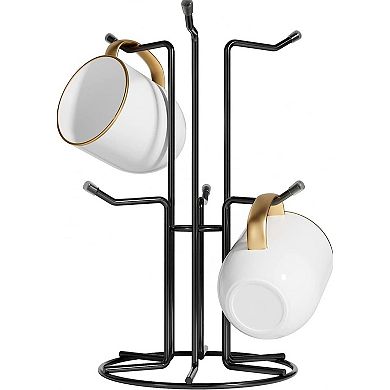 Metal Mug Holder Tree Stand 6 Hook Coffee Cup Rack for Countertop