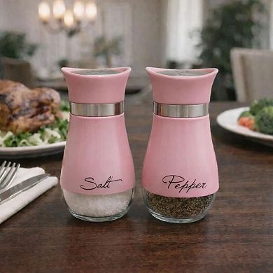 Glass Salt and Pepper Shaker 4.42 oz with Stainless Steel Lids