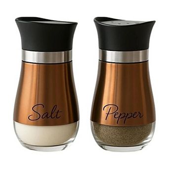 Glass Salt and Pepper Shaker 4.42 oz with Stainless Steel Lids