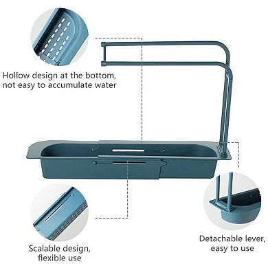 Expandable Sink Rack Telescopic Sponge Holder Kitchen Drain Basket