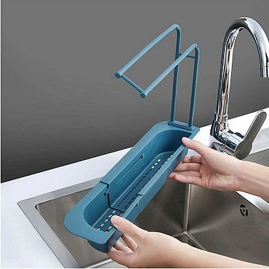 Expandable Sink Rack Telescopic Sponge Holder Kitchen Drain Basket
