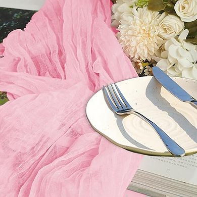 Cheesecloth Table Runners Boho Gauze, Rustic Sheer Fabric for Wedding & Party