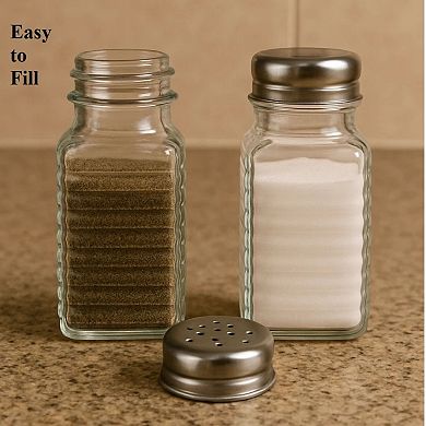 Clear Glass Salt and Pepper Shaker Set Classic Kitchen Design