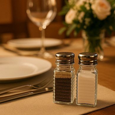 Clear Glass Salt and Pepper Shaker Set Classic Kitchen Design