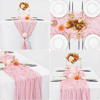 Cheesecloth Table Runners Sheer Boho Gauze for Wedding & Party Decor