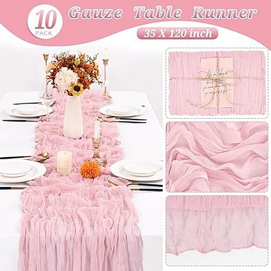 Cheesecloth Table Runners Sheer Boho Gauze for Wedding & Party Decor