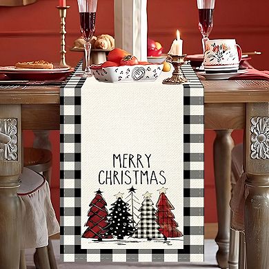 Christmas Table Runner Snowflake Red Holiday Dining Decor 72x13 Inch