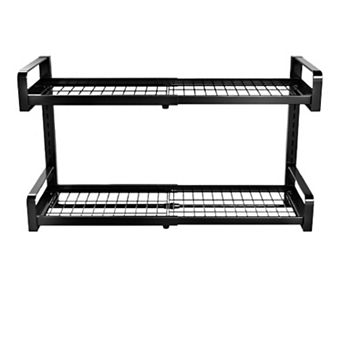 Expandable Pot Rack Wall Mount 2 tier Hanging Cookware Organizer