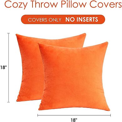 Throw Pillow Covers Decorative Set of 2 Pillow Covers, Soft Pillowcases for Couch Sofa Bed Living