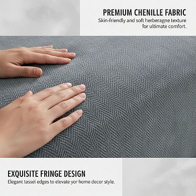 Washable Couch Cover for Dogs Chenille with Tassels