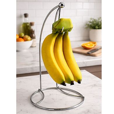 Chrome Banana Holder Stand Rust Resistant Countertop Fruit Hanger