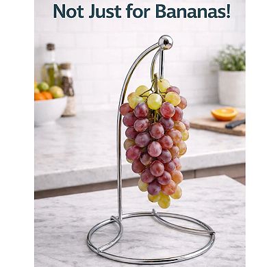 Chrome Banana Holder Stand Rust Resistant Countertop Fruit Hanger