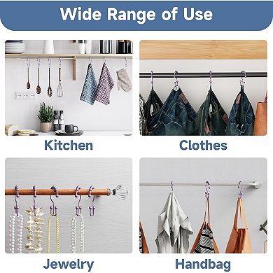 Shower Curtain Hooks Rings, Rust-Resistant Metal Double Glide Shower Hooks Set of 12 Hooks