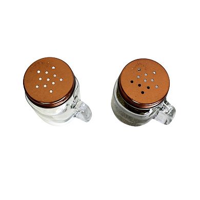 Mason Jar Salt and Pepper Shaker Set Glass with Steel Lids 3.25 Inch