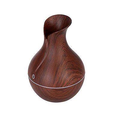 Essential Oil Diffuser Humidifier LED Walnut Wood Grain Aroma Vase