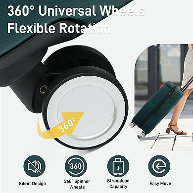 Pnronnc 6-Piece Hardshell Luggage Set with Spinner Wheels & Password Lock