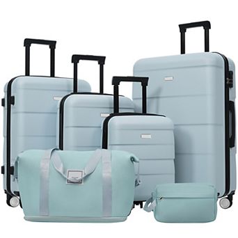 Pnronnc 6 pc Hardshell Luggage Set with Spinner Wheels & Password Lock