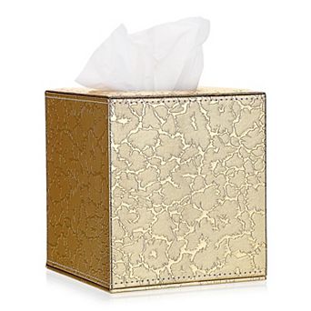 Square Linen Tissue Box Cover Magnetic Bottom Stylish Cube Holder for Home Office Car