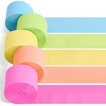 Summer Party Crepe Streamers 5 Rolls 82ft Tropical Luau Birthday Bachelorette Decor