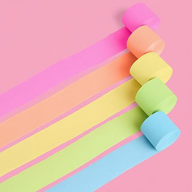 Summer Party Crepe Streamers 5 Rolls 82ft Tropical Luau Birthday Bachelorette Decor