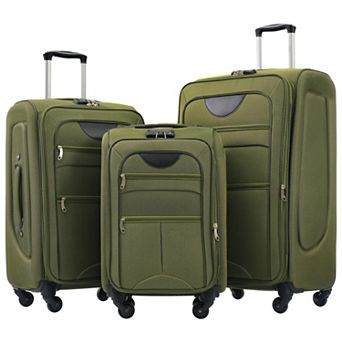Pnronnc Rolling Suitcase 3 pc Softside Expandable Luggage Set with Spinner Wheels & TSA Lock