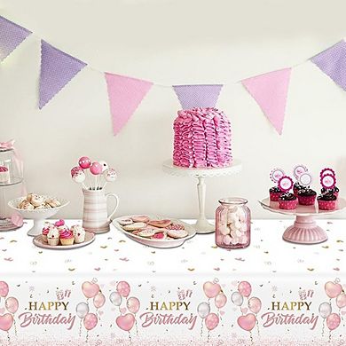 Rose Gold Plastic Tablecloth, Disposable, Waterproof, Party-Ready