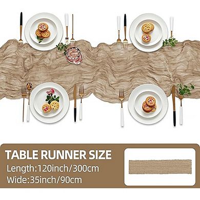 Cheesecloth Table Runner, Rustic Gauze Fabric, Decorative for Wedding & Party