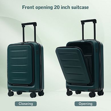 Pnronnc Luggage 5 PC Set with Swivel Caster, USB Port and TSA Lock
