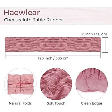 Cheesecloth Table Runner, Boho Gauze Fabric, Rustic Decor for Weddings & Parties