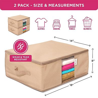 Cedar Moth Proof Storage Bags 2 Pack Underbed Clothes Organizer for Sweaters Bedding