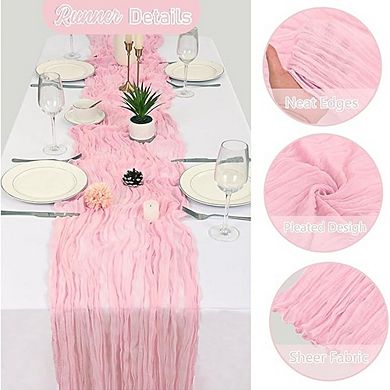 Cheesecloth Table Runner, Boho Gauze Fabric, Rustic Decor for Weddings & Parties