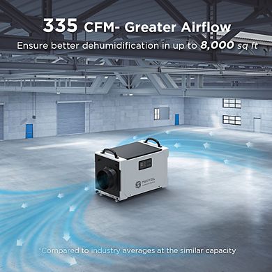 Moiswell 235 Pints Commercial Dehumidifier with Pump for Warehouse, Basement, Industry Water Damage