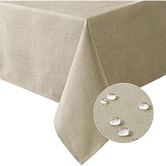 Linen Textured Tablecloth 60x120" Waterproof Spill-Proof Dining Cover