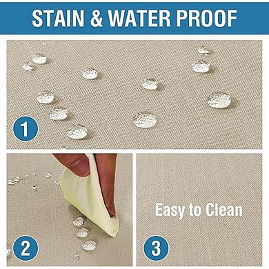 Linen Textured Tablecloth 60x120" Waterproof Spill-Proof Dining Cover