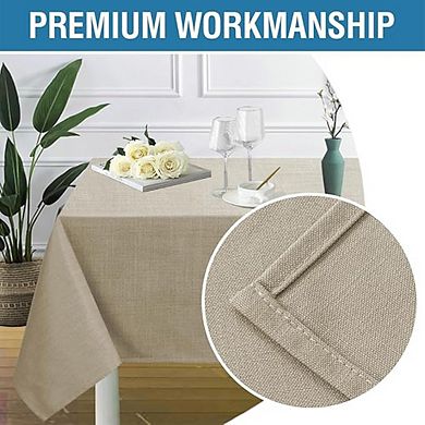 Linen Textured Tablecloth 60x120" Waterproof Spill-Proof Dining Cover