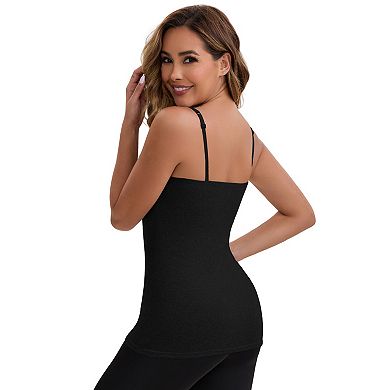 6 Packs Women's Modal Adjustable Spaghetti Straps Tank Top Wireless Cup Slimming U Back Undershirts