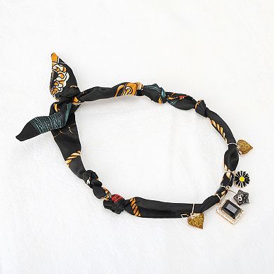 Durable Scarf Necklace with Charm Adjustable Tie 22.83" 1 Pc