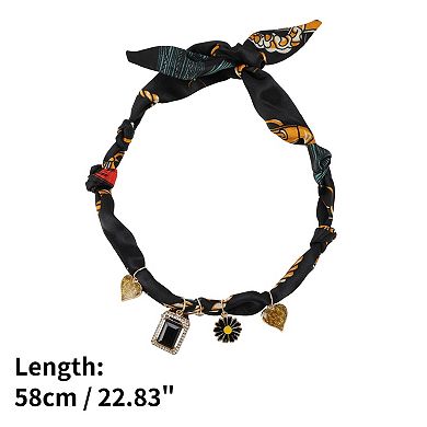 Durable Scarf Necklace with Charm Adjustable Tie 22.83" 1 Pc