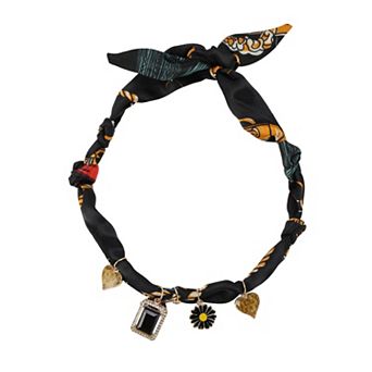 Durable Scarf Necklace with Charm Adjustable Tie 22.83" 1 pc