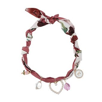 Durable Scarf Necklace with Charm Adjustable Tie 22.83" 1 pc