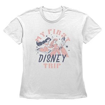 Women's Disney Princesses Jasmine, Ariel & Tiana My First Disney Trip Graphic Tee